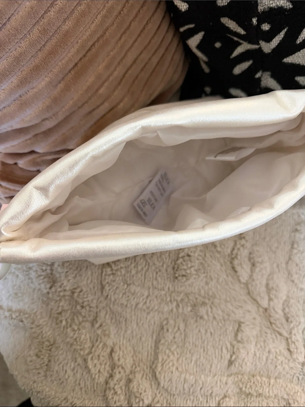 Victoria’s Secret Small Pearl-Accent Wristlet Clutch - Cream